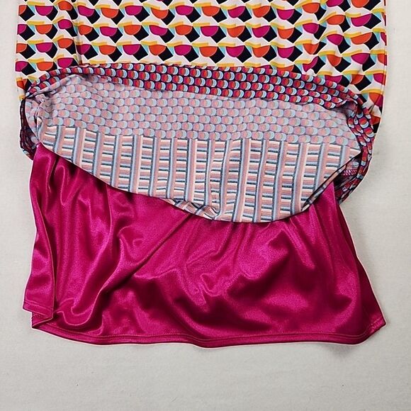 Laundry by Shelli Segal Small Geometric Boho Cap Sleeve Shift Dress Vibrant - Picture 7 of 11